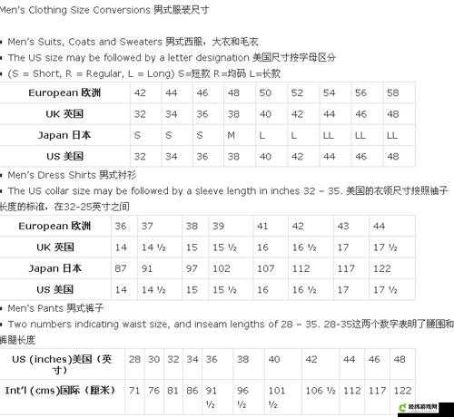 欧洲尺码日本尺码：两种尺码对比分析